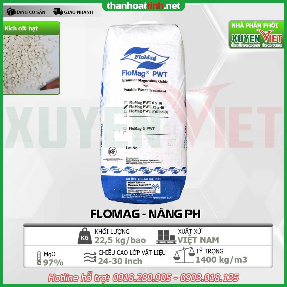 Hat nang ph hang Flomag - Hạt Nâng pH Mỹ Nhập Khẩu Top1 Lọc Nước