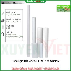 Lõi lọc PP lọc nước 0,5 1 5 10 micron