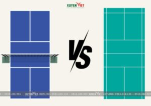 Diện tích làm sân pickleball với sân cầu lông