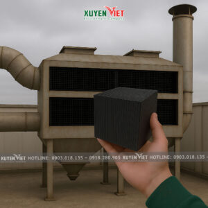 Môi Trường Xuyên Việt - địa chỉ chuyên thay vật liệu xử lý khí tháp hấp thụ như than hoạt tính tổ ong, than hoạt tính dạng viên