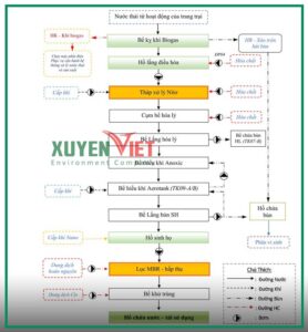 Quy trình xử lý nước thải chăn nuôi heo có sử dụng biogas, bể lắng bể khử trùng