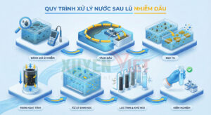 8 Bước xử lý nước nhiễm dầu sau lũ