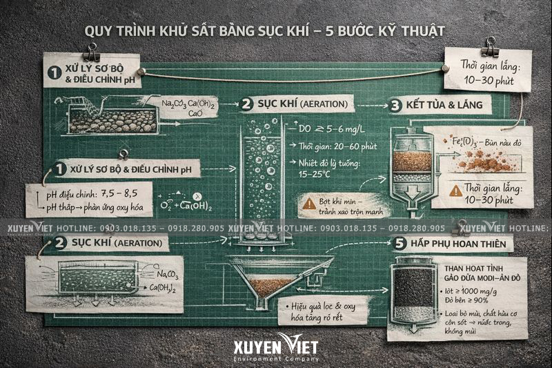 Quy trinh khu sat bang suc khi chi tiet - Phương ph&aacute;p khử sắt bằng sục kh&iacute;