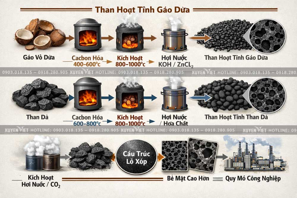 qua trinh san xuat than hoat tinh gao dua vs than da - Khả năng hấp thụ than hoạt t&iacute;nh g&aacute;o dừa vs than đ&aacute;