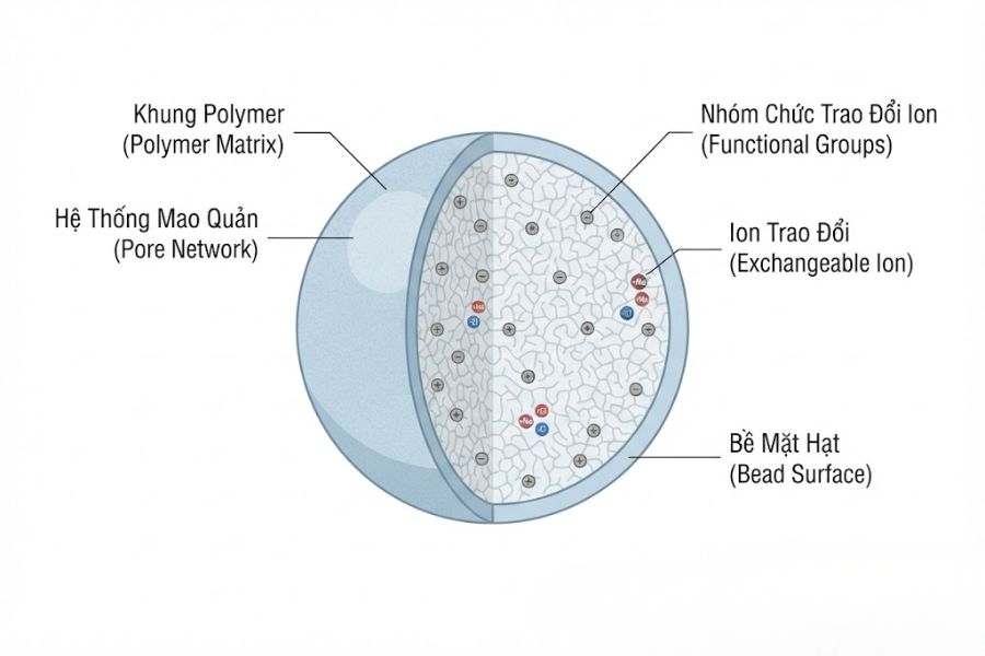 Cau tao hat nhua trao doi ion - Hạt Nhựa L&agrave;m Mềm Nước KCN Cần Đước & Vĩnh Lộc 2 L&ograve; Hơi [Gi&aacute; Sỉ]