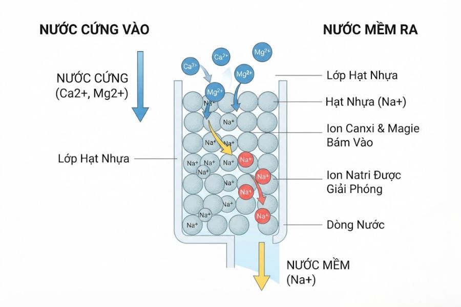 Nguyen ly trao doi ion cua hat nhua - Hạt Nhựa L&agrave;m Mềm Nước KCN Cần Đước & Vĩnh Lộc 2 L&ograve; Hơi [Gi&aacute; Sỉ]